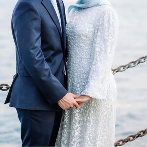 Maxi Needle & Thread sky blue sequins dress